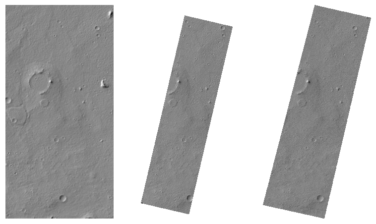 Oxia Planum 1 hillshades: CTX, prior CaSSIS, our CaSSIS