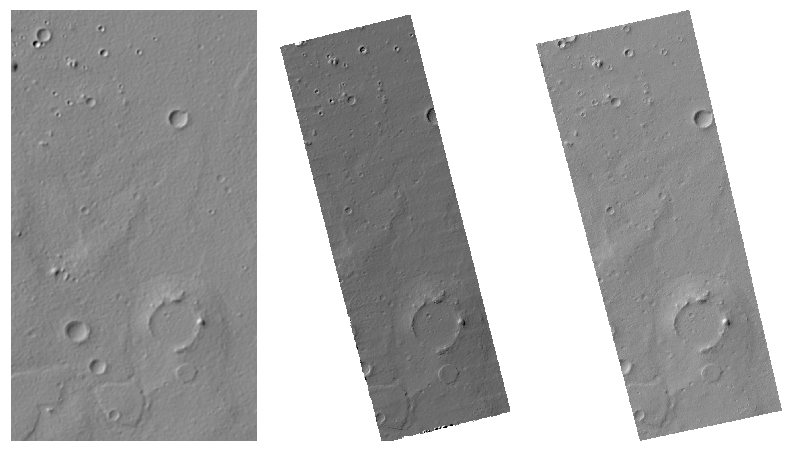 Oxia Planum 2 hillshades: CTX, prior CaSSIS, our CaSSIS